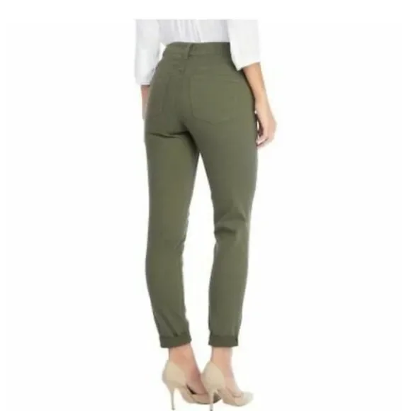 NYDJ ALINA Convertible Ankle Lift Tuck Denim Olive Green Skinny Jeans High Rise - Picture 5 of 8
